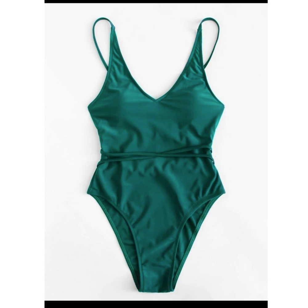 SHEIN lace up high leg one piece swimsuit size XL